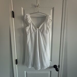 Elegant White Ruffled dress